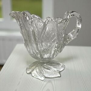 Vintage Cambridge Glass Everglade Creamer Leaves Design 4 5/8” Tall